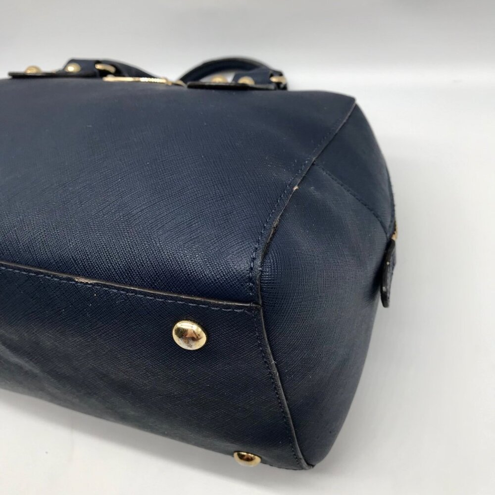 Michael Kors Dark Blue Saffiano Leather Convertible Satchel Bag - Picture 6 of 10